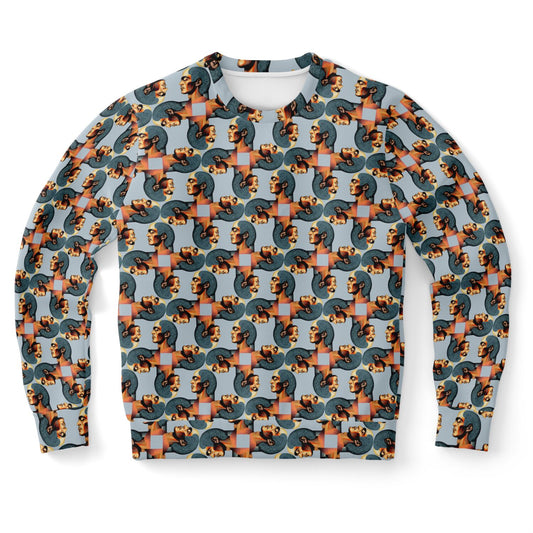 Athletic Sweatshirt - AOP  Kukloso Cubist Faces No 52 - Free Shipping
