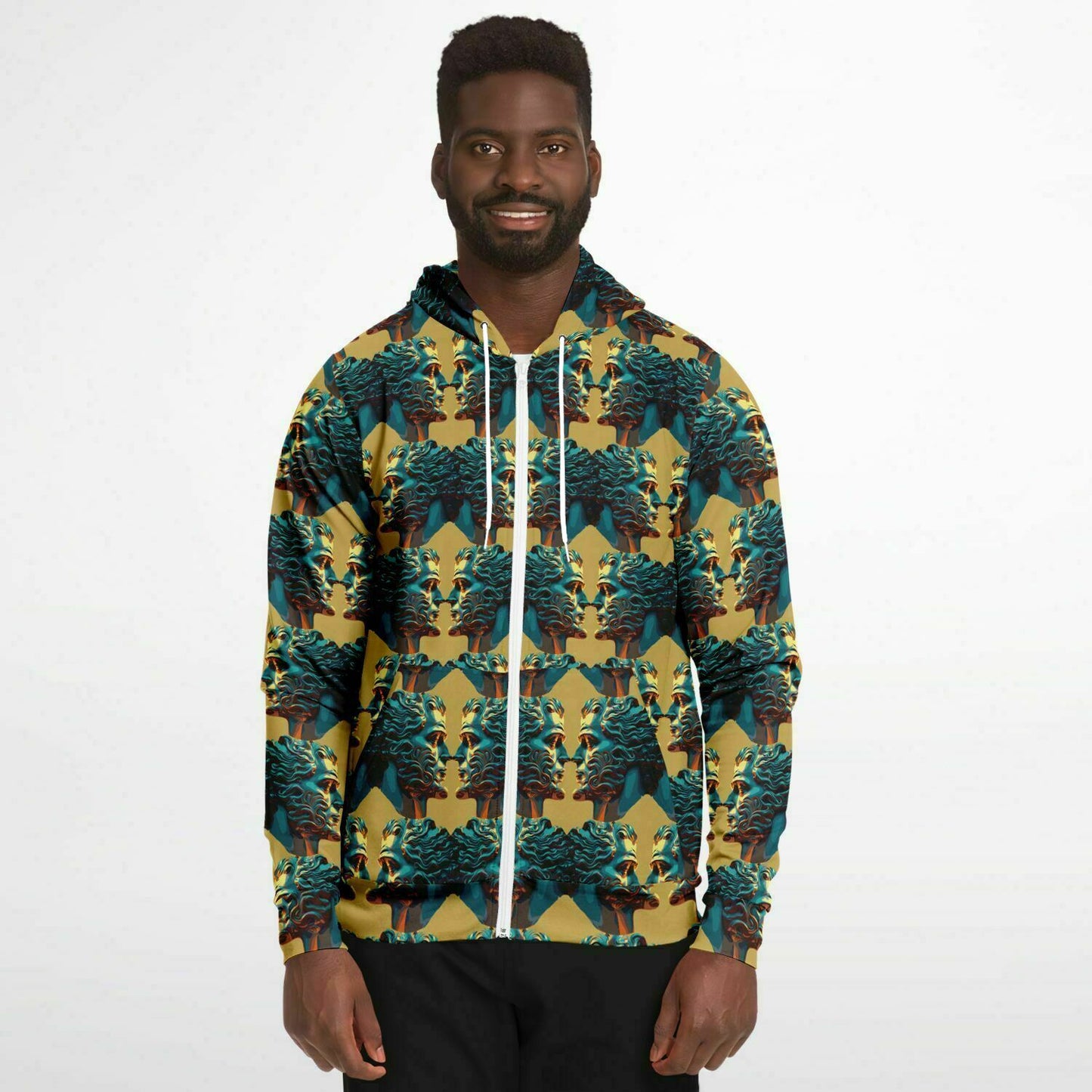 Fashhion Zip-Up Hoodie AOP Kukloso Cubist Faces No 47 - Free Shipping