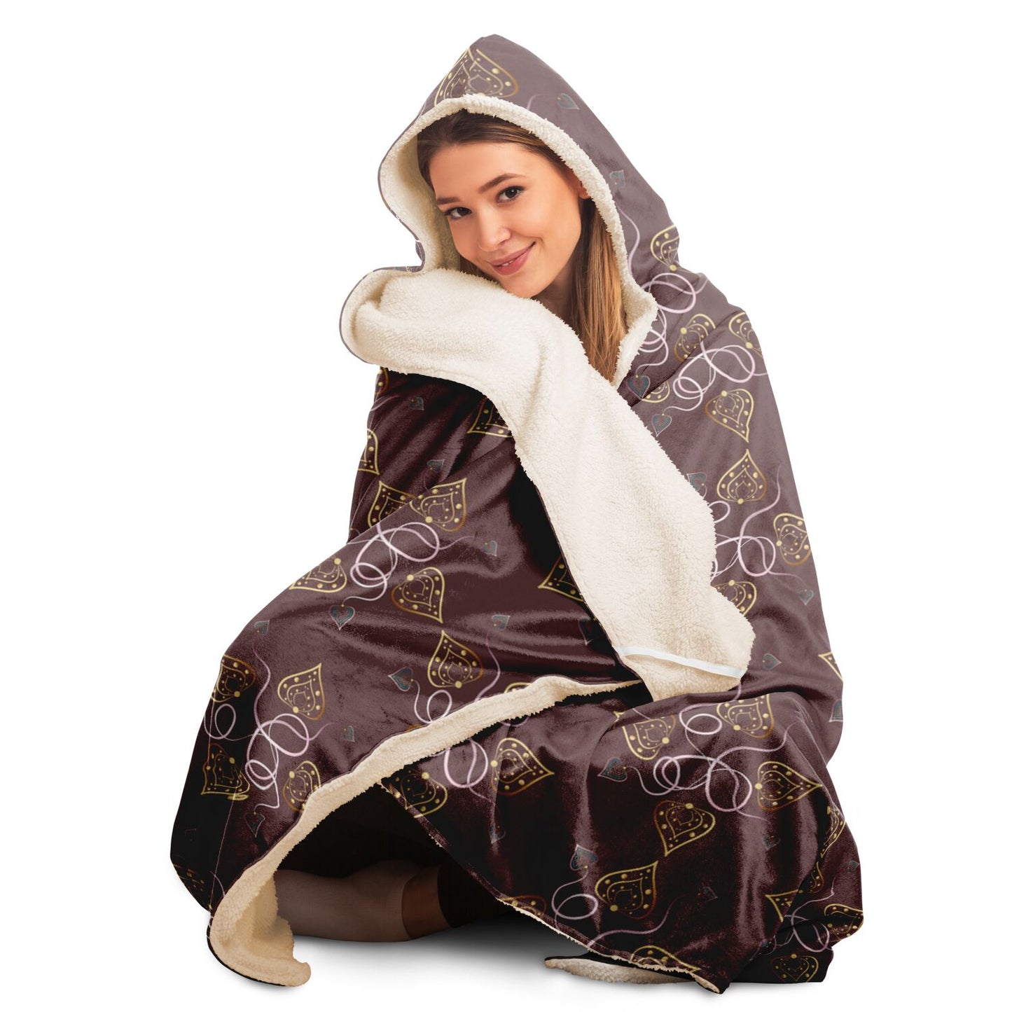 Hooded Blanket - AOP Kukloso Abstractical No 25 Drink Your Cocoa - Free Shipping