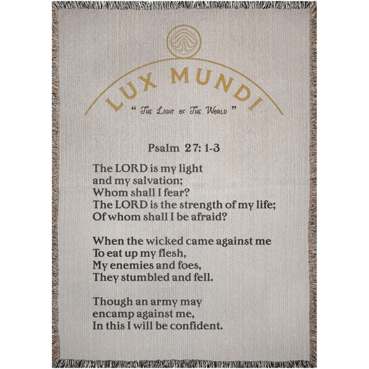 Woven Blankets Kukloso 'Lux Mundi' No 6 Psalm 27:1-3 Version 2 - Free Shipping
