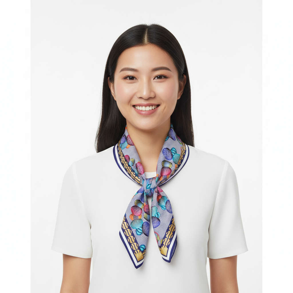 100% Silk Charmeuse Square Scarf Abstract Graphics No 8