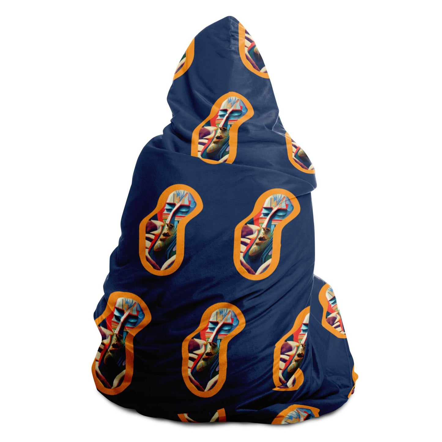 Hooded Blanket - AOP Kukloso Space Faces No 25 - Free Shipping