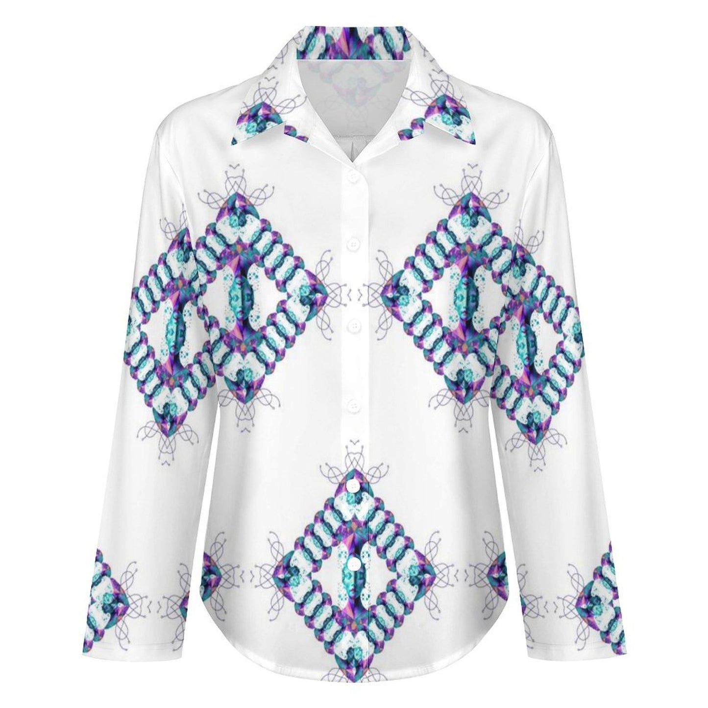 Long Sleeve Shirt Blouse Kukloso Abstract No 364