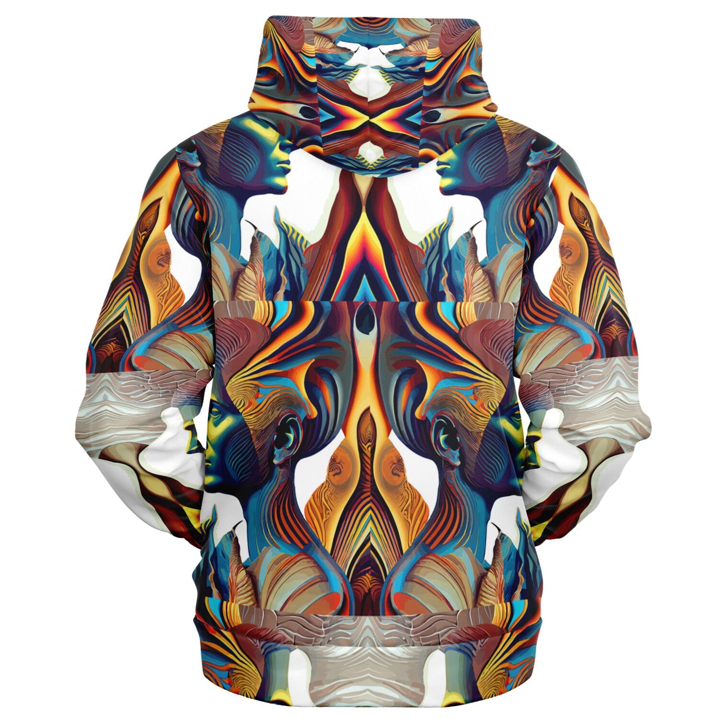 Fashion Zip-Up Hoodie - AOP Kukloso Cubist Faces No 42- Free Shipping