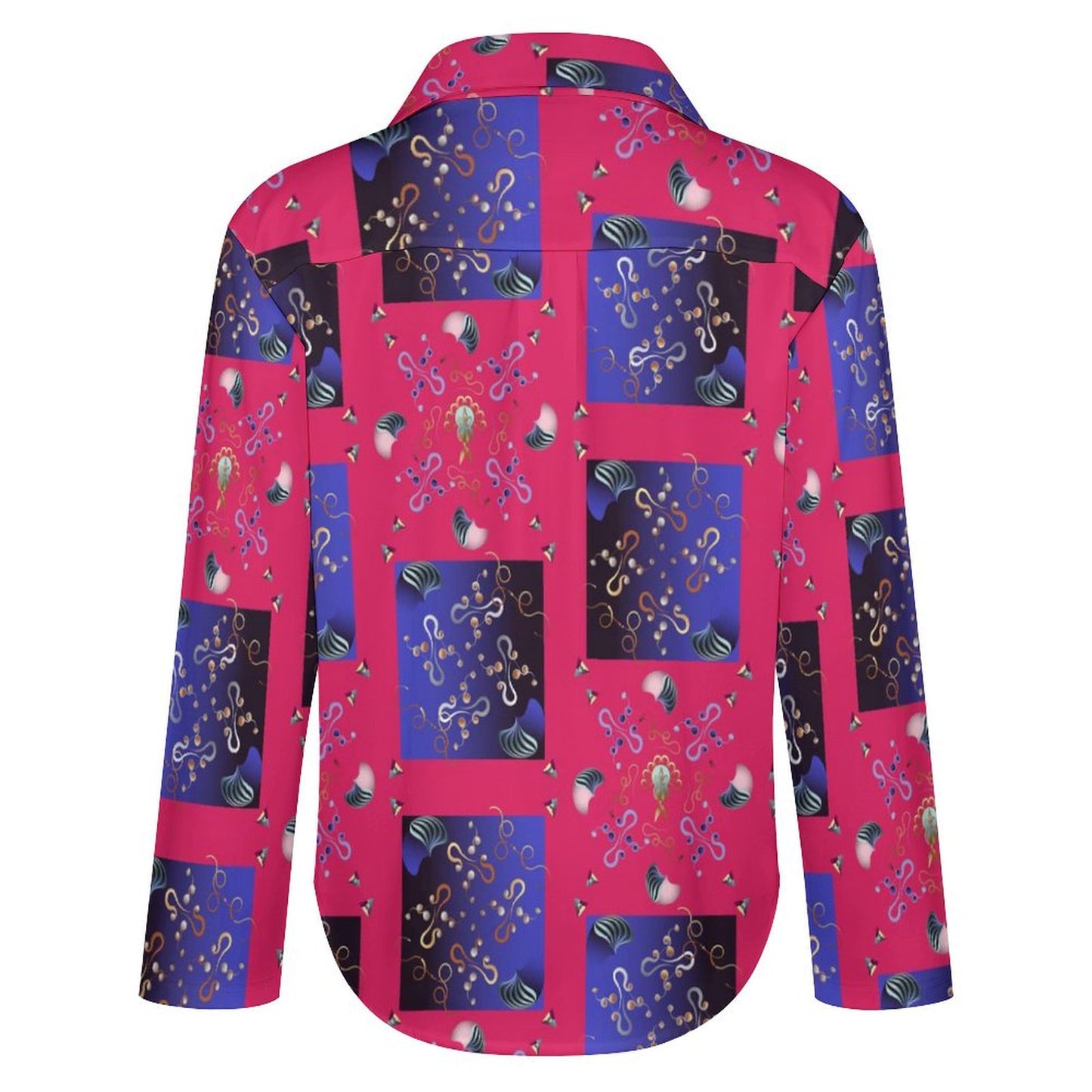 Long Sleeve Shirt Blouse Kukloso Abstract No 1843