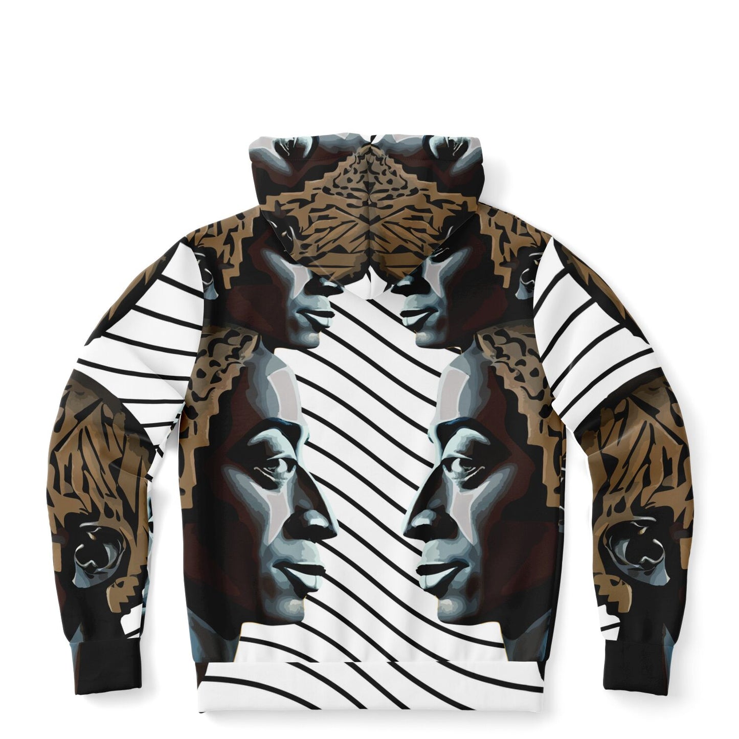 Fashion Zip-Up Hoodie - AOP Kukloso Cubist Faces No 43 C - Free Shipping