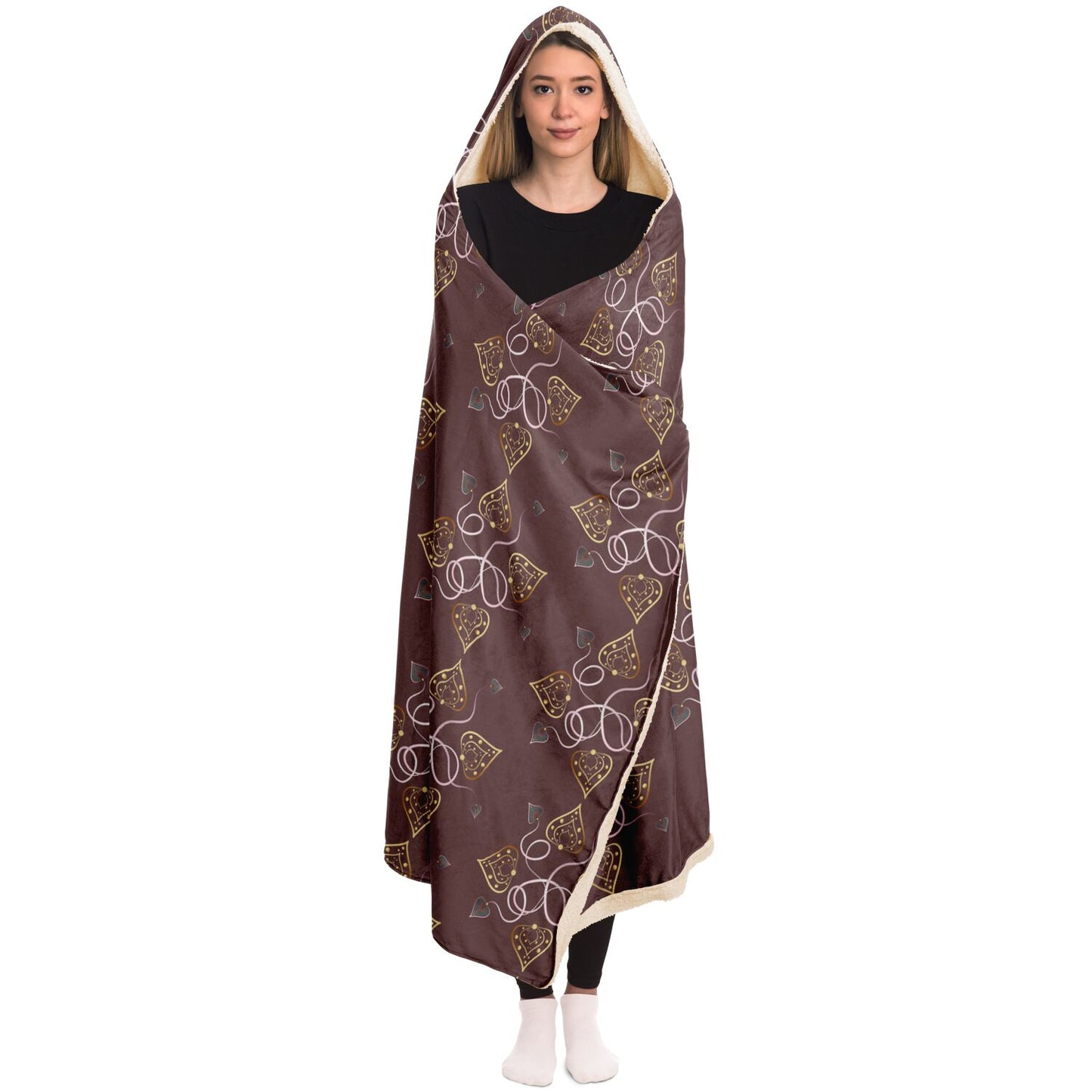 Hooded Blanket - AOP Kukloso Abstractical No 25 Drink Your Cocoa - Free Shipping