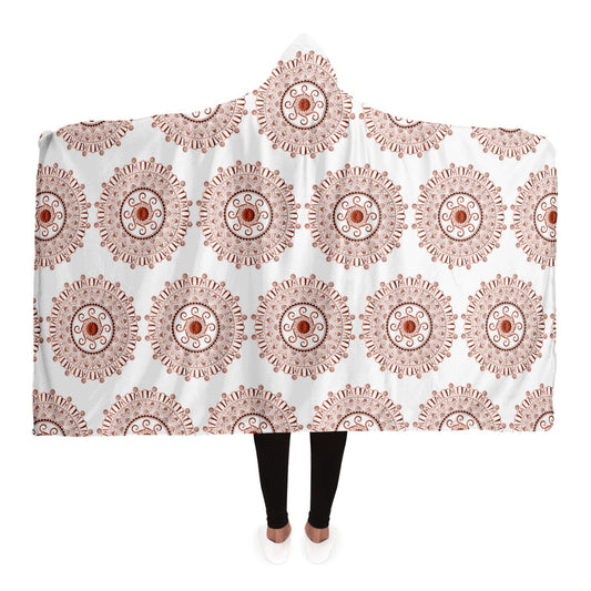 Hooded Blanket - AOP Mandala Elaborata Copper on White