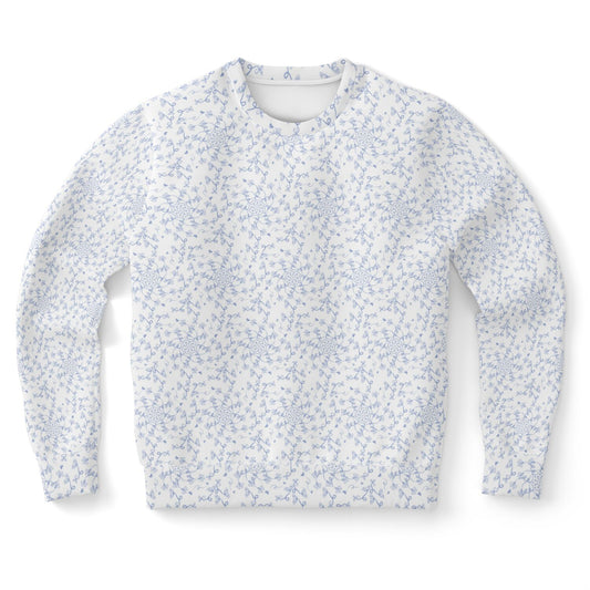 Athletic Sweatshirt - AOP Kukloso Abstractical No 19 Periwinkle shapes on White - Free Shipping