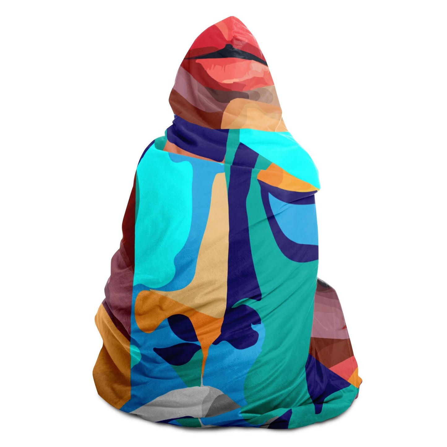 Hooded Blanket - AOP Kukloso Cubist Space Girls No 9 - Free Shipping