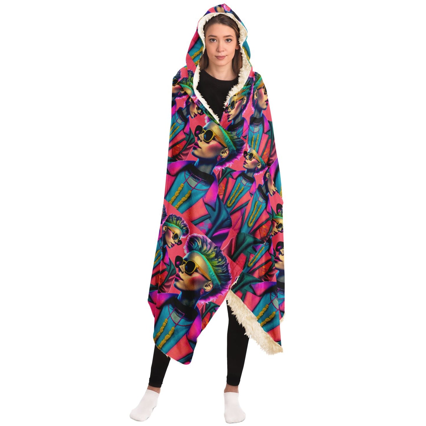 Hooded Blanket - AOP Kukloso Punk Chic No 1 A - Free Shipping