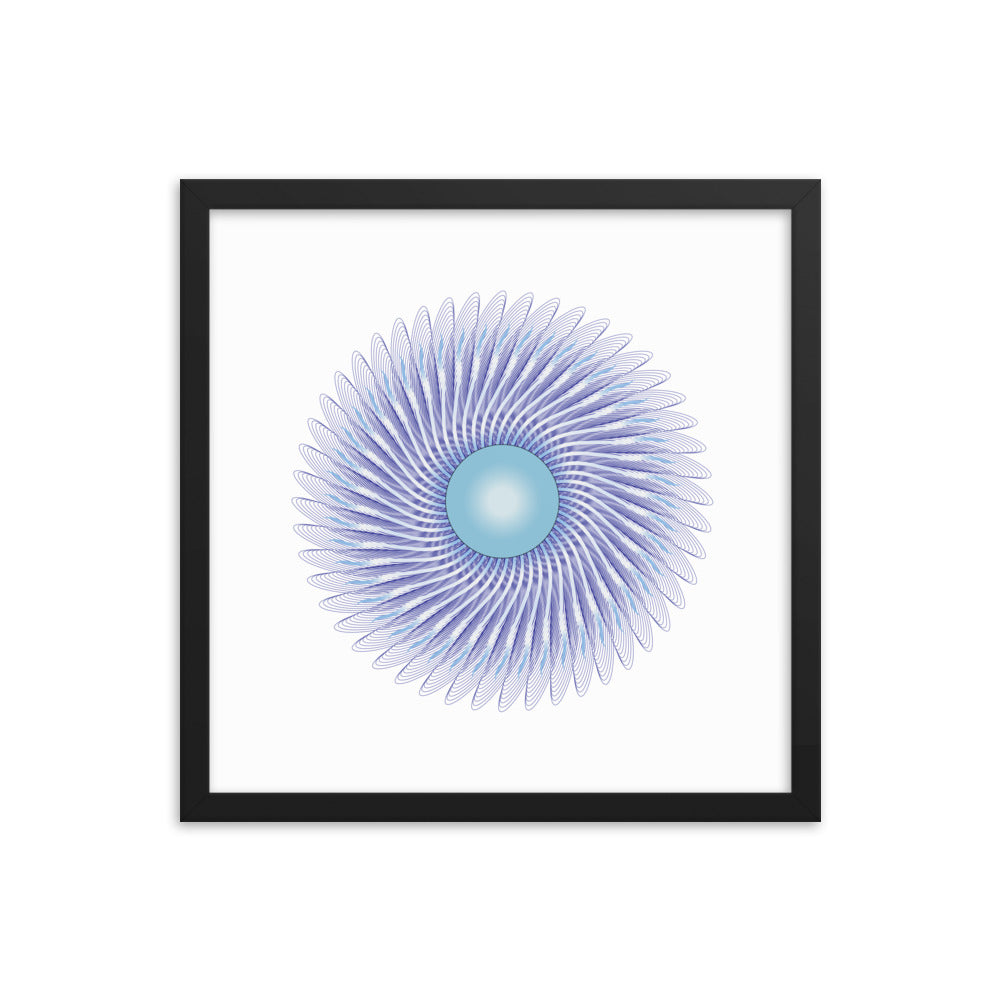 Framed poster Mandala Circularity No 390 White bkgd Free Shipping