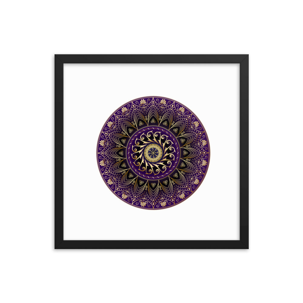 Framed poster Kuklos No 4406 Mandala Purple - Gold Free Shipping