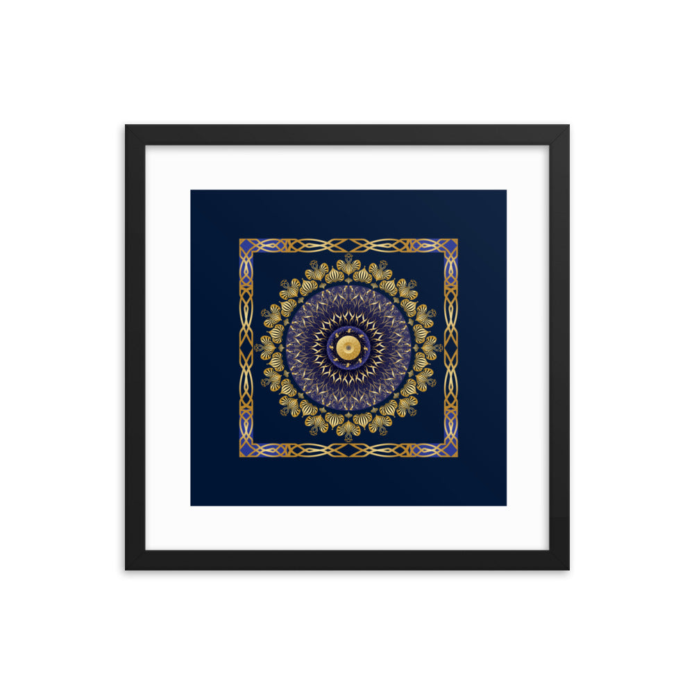 Framed Poster Kuklos No 4106 Mandala Gold - Black Free Shipping