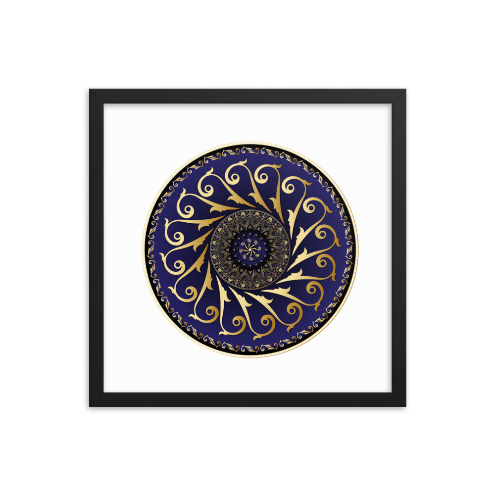 Framed Poster Circumplexical No 4005 Mandala Purple - Gold Free Shipping