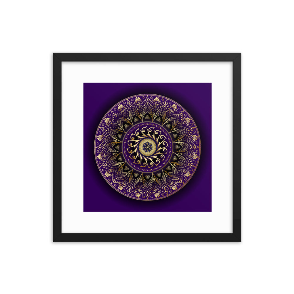 Framed Poster Circumplexical No 4006 Mandala Purple - Gold Free Shipping