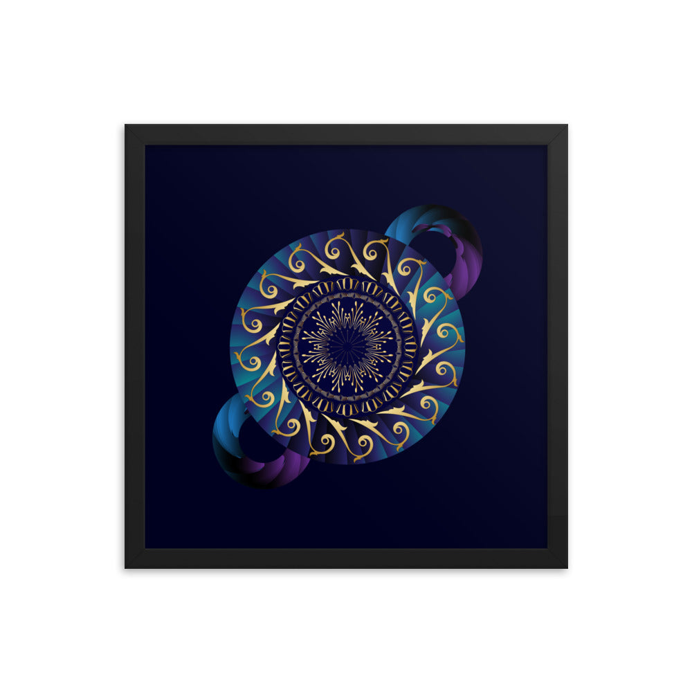 Framed Poster Kuklos No 4313 Mandala Gold - Teal - Purple Free Shipping