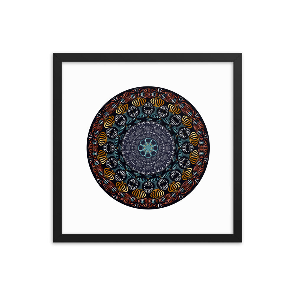 Framed Poster Kuklos No 4420 Mandala Silver - Gold - Multicolor Free Shipping