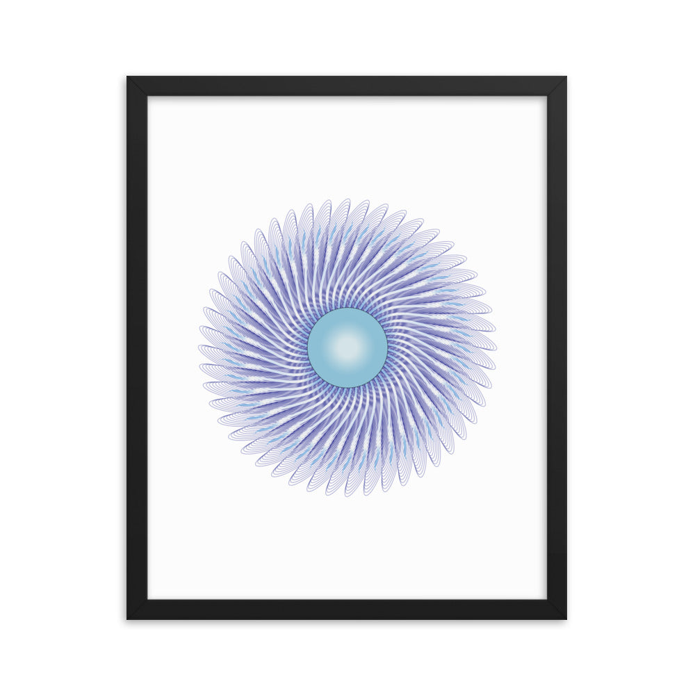 Framed poster Mandala Circularity No 390 White bkgd Free Shipping