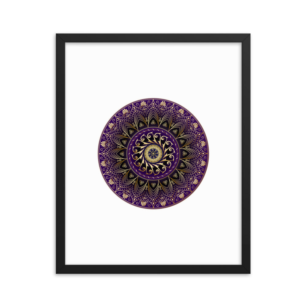 Framed poster Kuklos No 4406 Mandala Purple - Gold Free Shipping