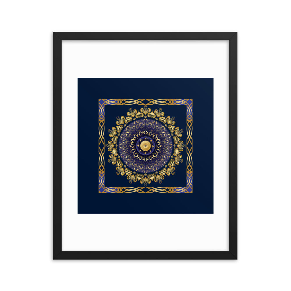 Framed Poster Kuklos No 4106 Mandala Gold - Black Free Shipping