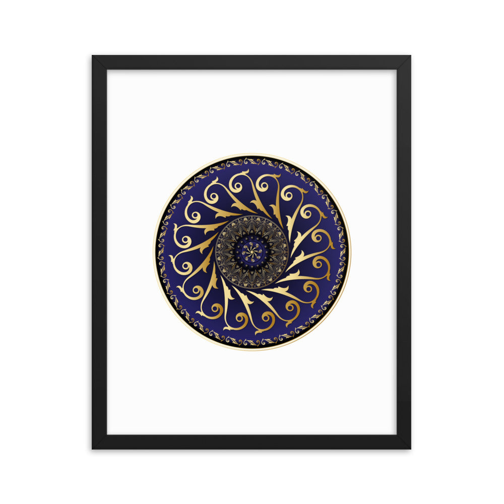 Framed Poster Circumplexical No 4005 Mandala Purple - Gold Free Shipping