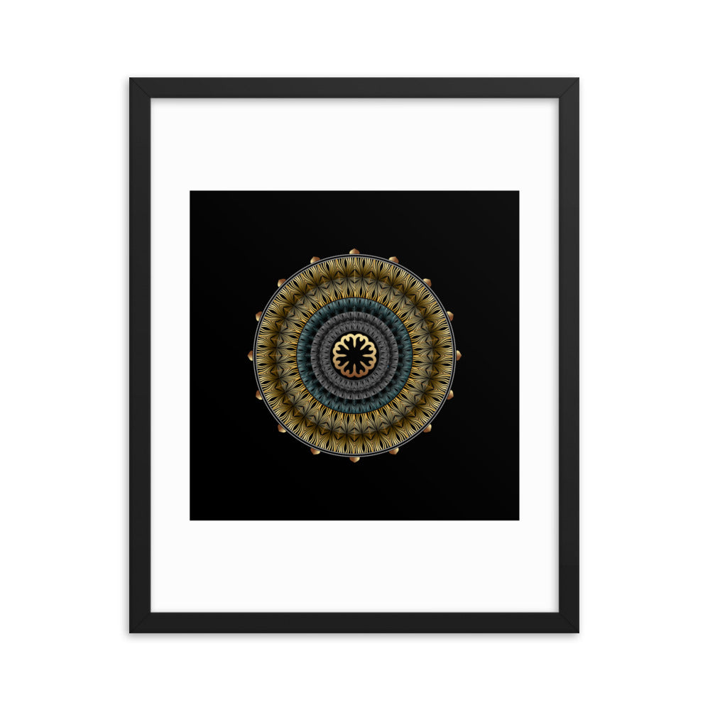 Framed Poster Kuklos No 4439 Mandala Black - Gold Free Shipping