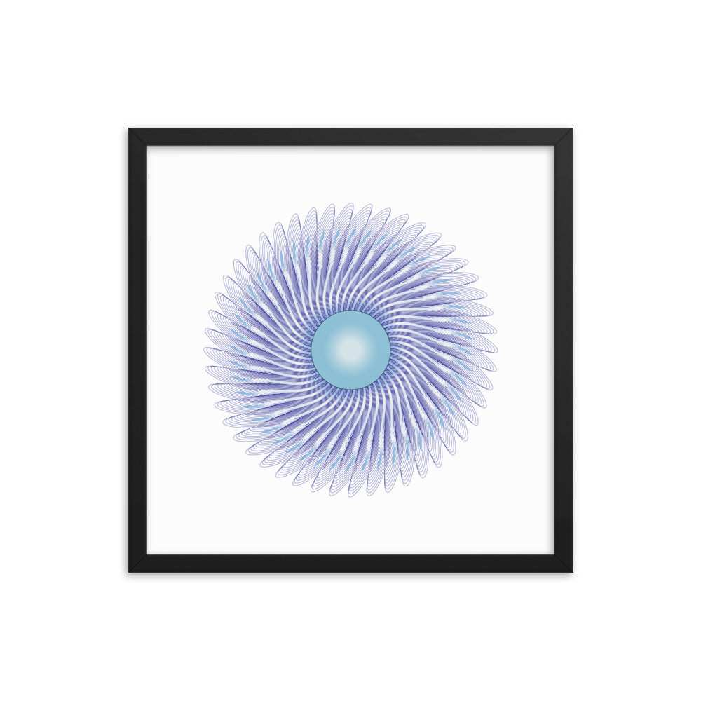 Framed poster Mandala Circularity No 390 White bkgd Free Shipping