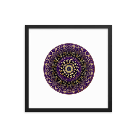 Framed poster Kuklos No 4406 Mandala Purple - Gold Free Shipping