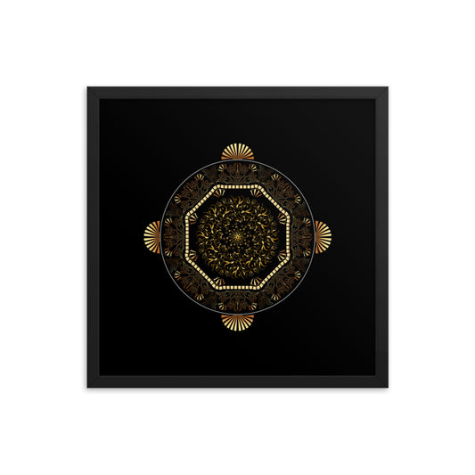 Framed poster Kuklos No 4483 Mandala Gold - Black Free Shipping