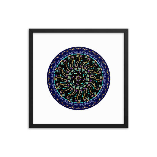 Framed poster Kuklos No 4488 Mandala Aqua - Gold Free Shipping