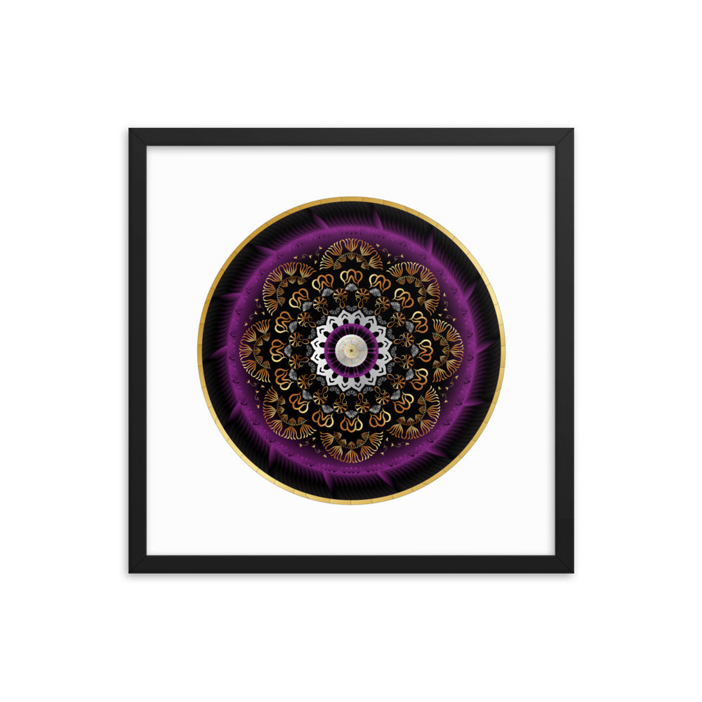 Framed poster Kuklos No 4497 Mandala Silver - Purple - Gold Free Shipping