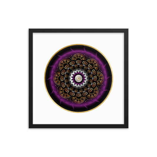 Framed poster Kuklos No 4497 Mandala Silver - Purple - Gold Free Shipping