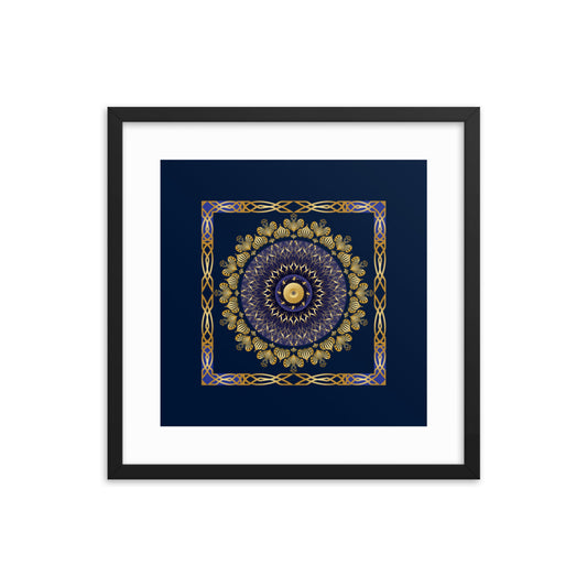 Framed Poster Kuklos No 4106 Mandala Gold - Black Free Shipping