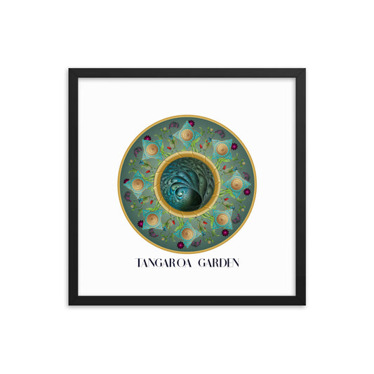 Framed Poster Circumplexical No 3729 Mandala Tangaroa Garden - Maori legend Free Shipping