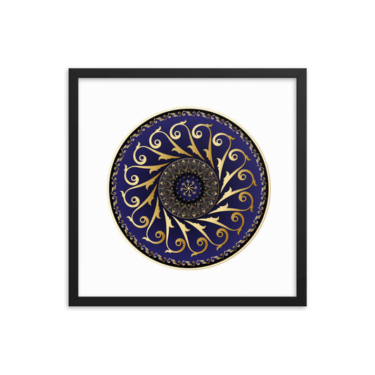 Framed Poster Circumplexical No 4005 Mandala Purple - Gold Free Shipping