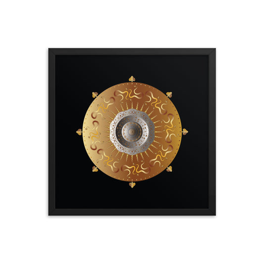 Framed Poster OVC No 4214 Intricate Mandala Black - Gold Free Shipping