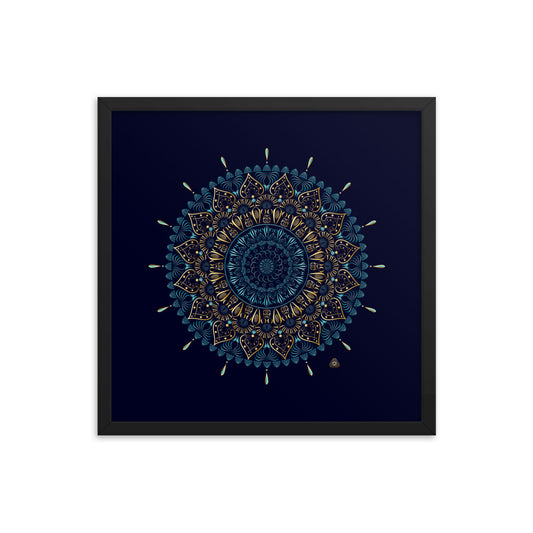 Framed Poster Kuklos No 4331 Mandala Black - Gold Free Shipping