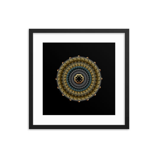 Framed Poster Kuklos No 4439 Mandala Black - Gold Free Shipping