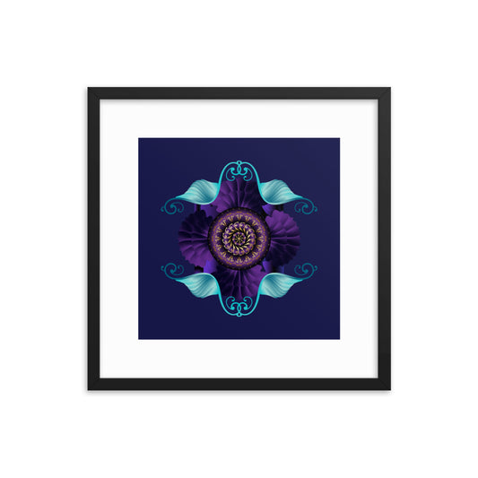 Framed Poster Kuklos No 4364 Mandala Aqua - Purple - Gold Free Shipping