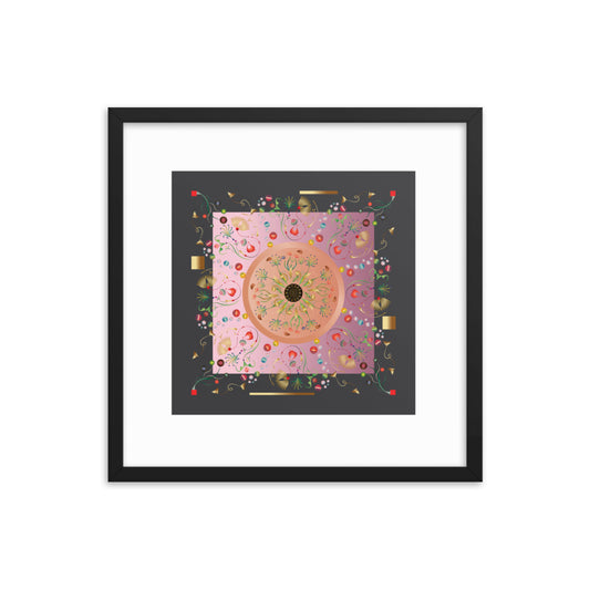 Framed Poster Kuklos No 4390 Mandala Aqua - Pink - Gold Free Shipping