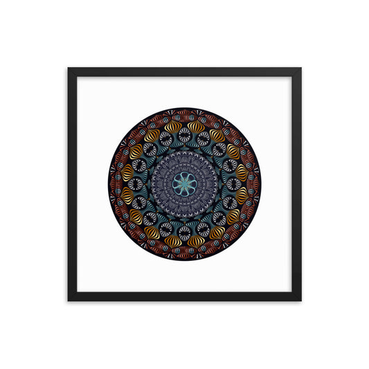 Framed Poster Kuklos No 4420 Mandala Silver - Gold - Multicolor Free Shipping