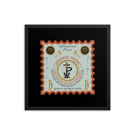 Framed poster Christogram 'Forever Stamp' Good till the time of the end - Free Shipping