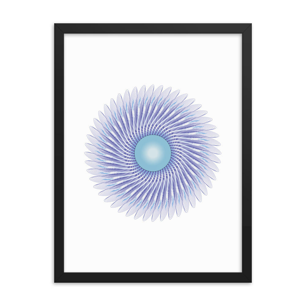 Framed poster Mandala Circularity No 390 White bkgd Free Shipping