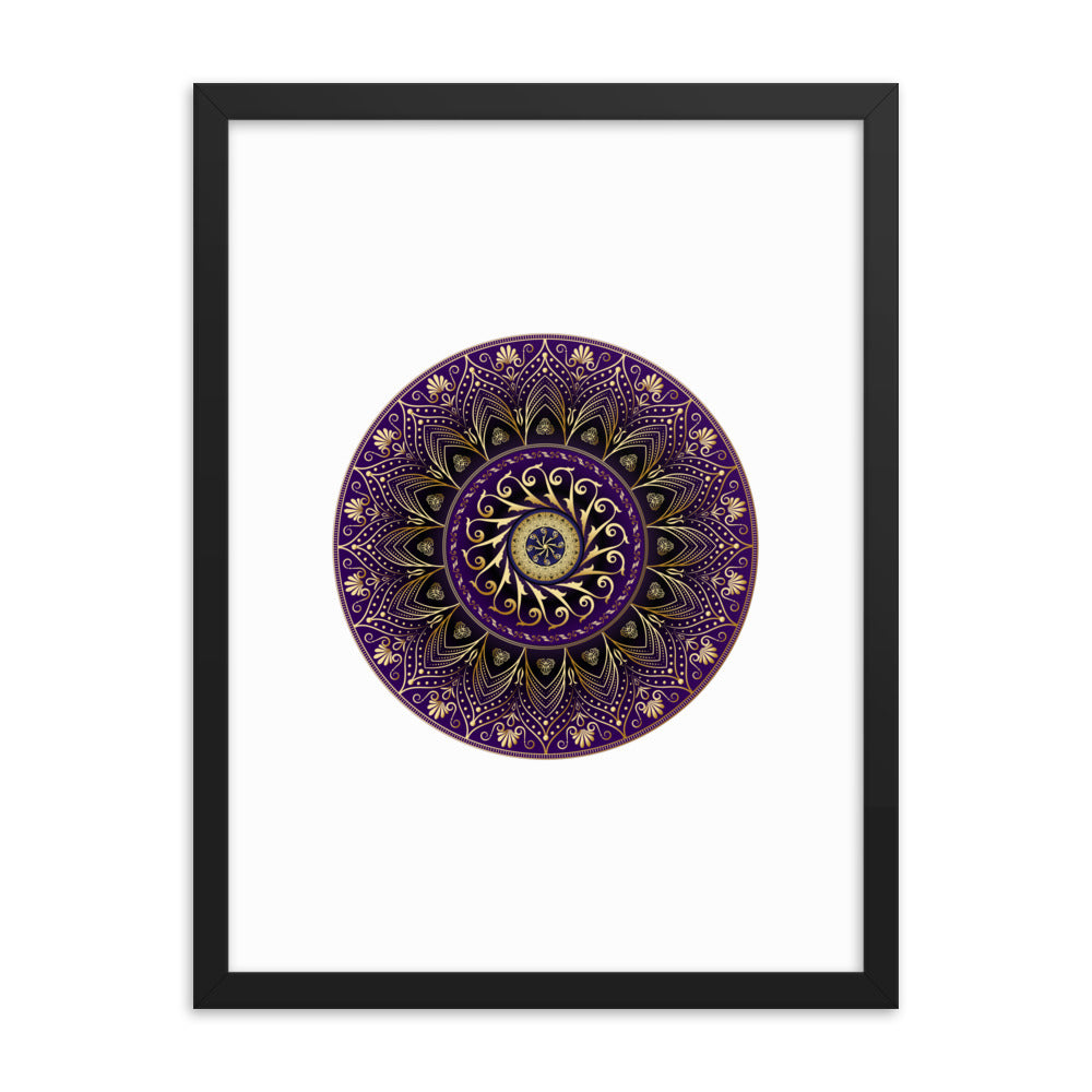 Framed poster Kuklos No 4406 Mandala Purple - Gold Free Shipping