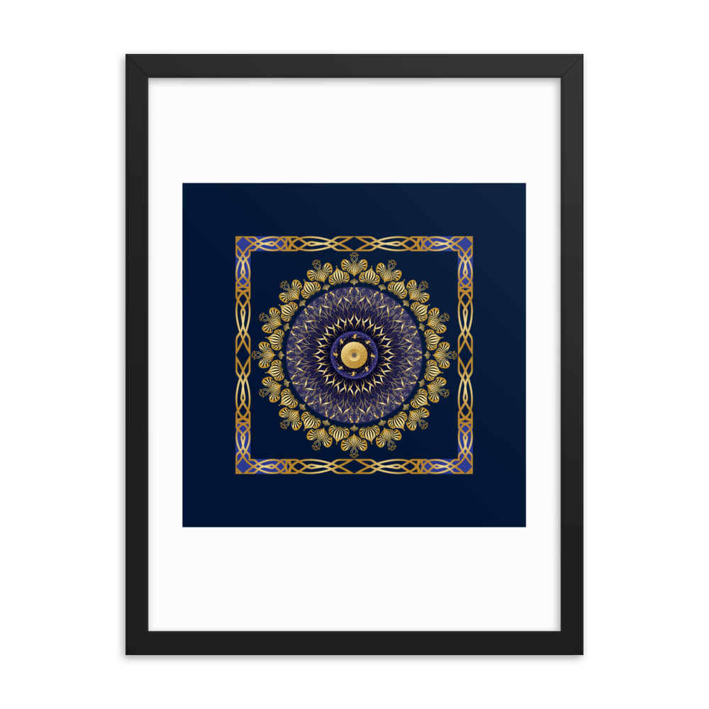 Framed Poster Kuklos No 4106 Mandala Gold - Black Free Shipping