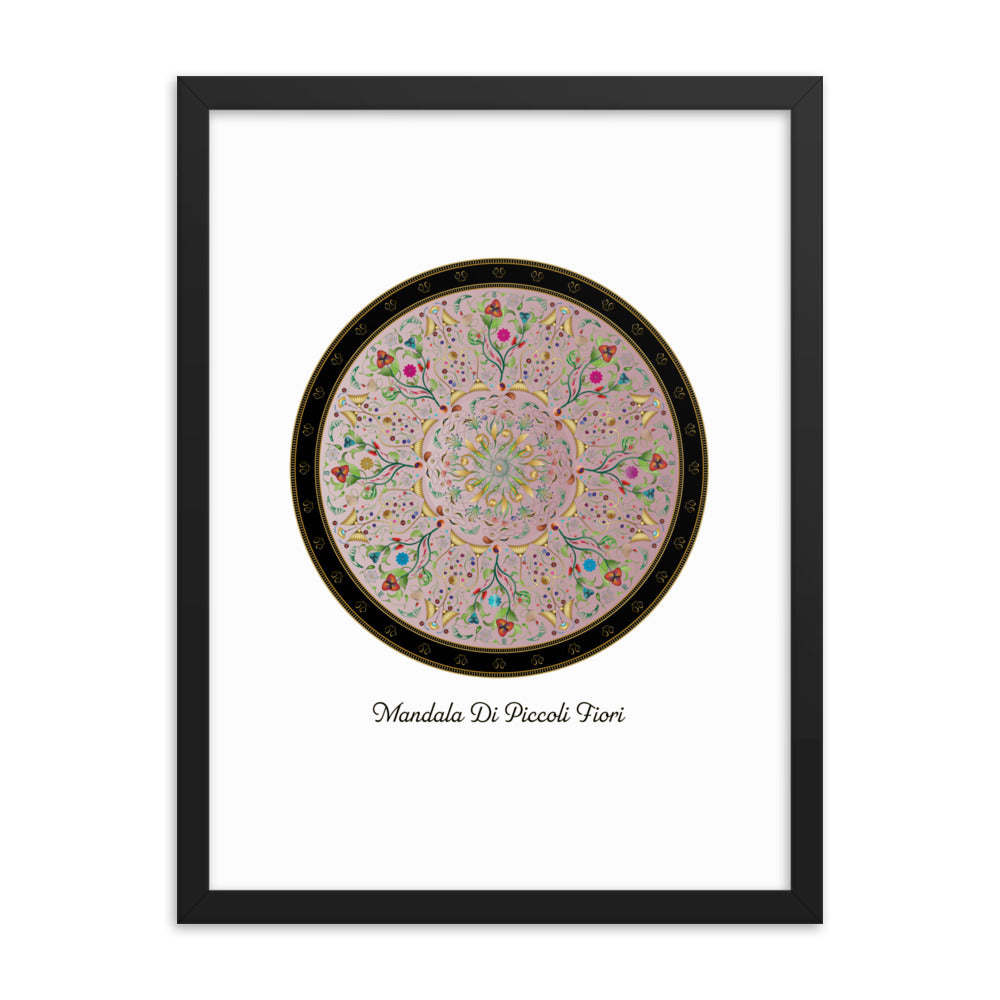 Framed Poster Circumplexical No 3886 Mandala Di Piccoli Fiori - Little Flowers Free Shipping