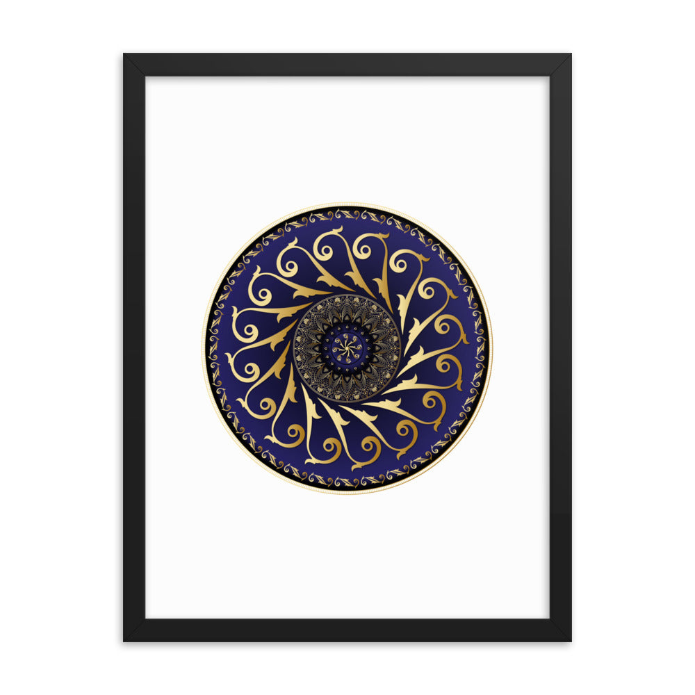 Framed Poster Circumplexical No 4005 Mandala Purple - Gold Free Shipping