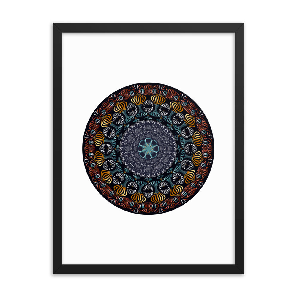 Framed Poster Kuklos No 4420 Mandala Silver - Gold - Multicolor Free Shipping