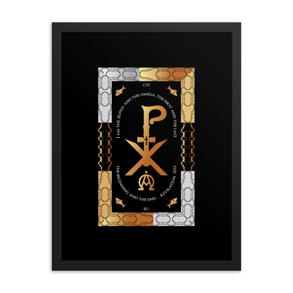 Framed poster Revelation 22:13 PX Christogram Free Shipping